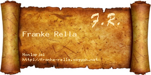 Franke Rella névjegykártya